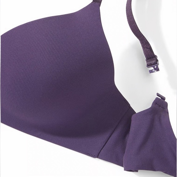 Victoria’s Secret Lightly Lined Ribbed Wireless Bra & Panty Set Purple 34A NWT - Picture 4 of 10